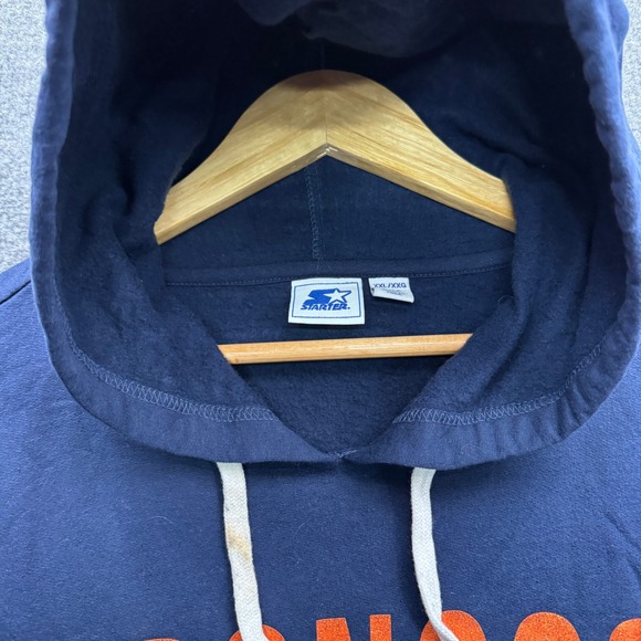 Starter Denver Broncos Hoodie Men's XXL Navy Blue Pullover Sweatshirt - Picture 4 of 14